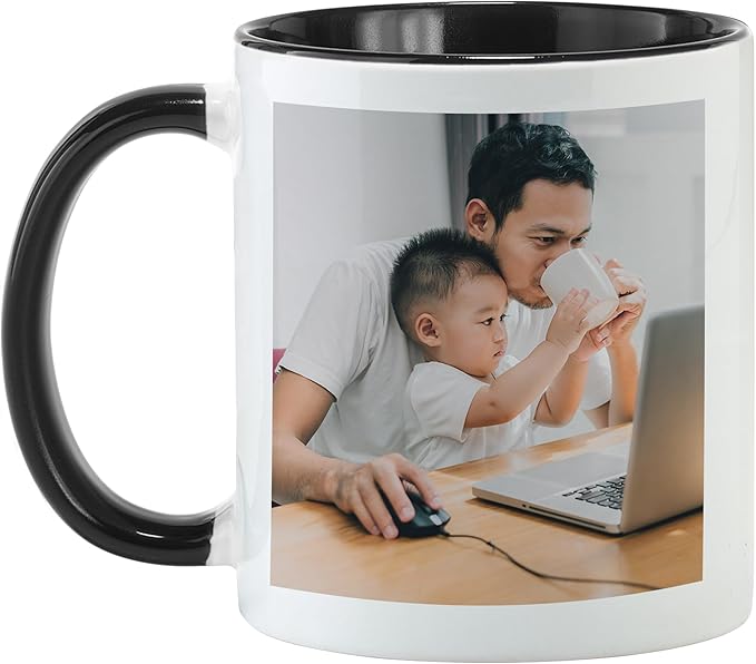 Let's Make Memories Personalized Photo Mug - Custom Coffee Mug - Your Photo - For Any Occasion - Birthday - For Him - For Her - For Friend - Couples -11oz- Black Handle