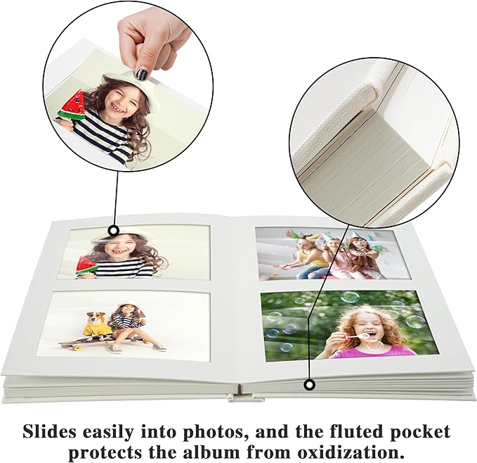 Vienrose Premium Small Photo Album 4x6 for 60 Pictures, Linen Cover Photo Book with Writing Space, Ideal for Wedding Albums, Baby Books, and Travel Journals