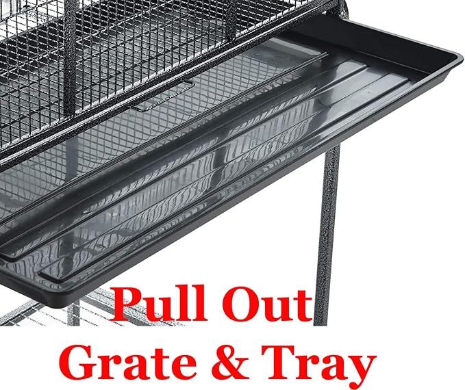 X-Large 31"x18.5"x53.5"H 4-Tiers Deluxe Two Full Story Double Unit Double Large Front Doors Tight 1/2-Inch Wire Spacing for Feisty Ferret Hammock Chinchilla Cat Sugar Glider Critter Cage On Wheels