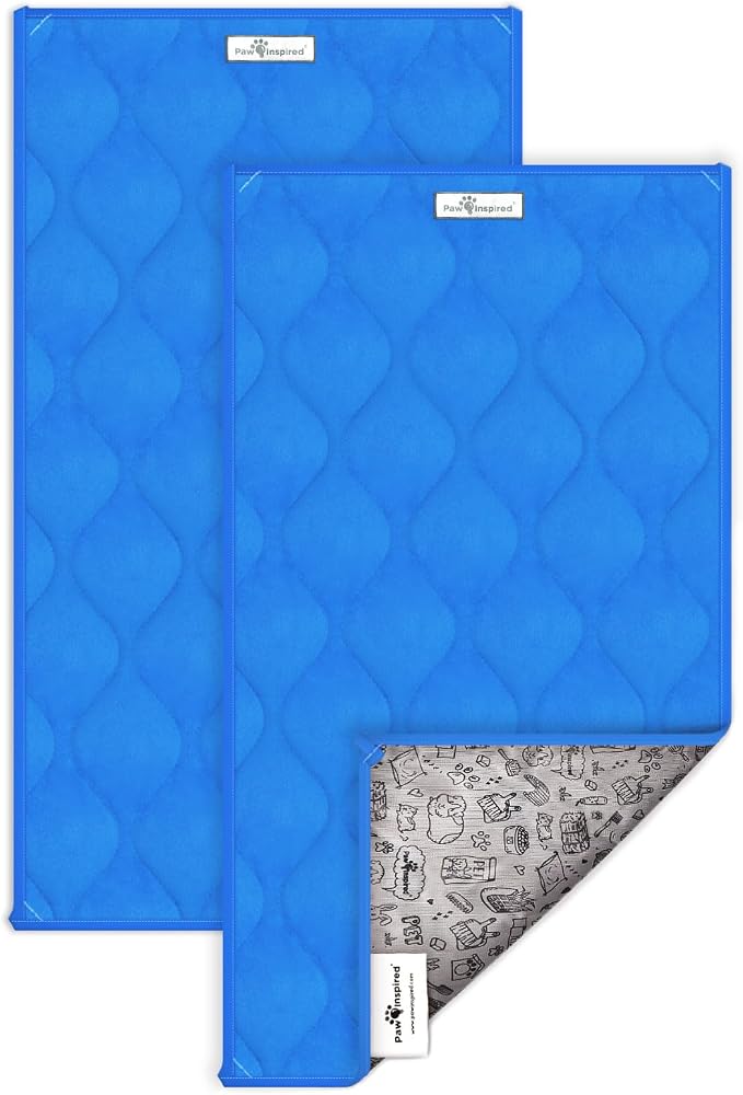 Paw Inspired Washable Fleece Guinea Pig Cage Liners, C&C 2x1, Blue | Super Absorbent Pee Pad, Bedding, Waterproof Bottom, Pet Bed Mat for Guinea Pigs, Ferrets, Rabbits, Hamsters, Small Animals