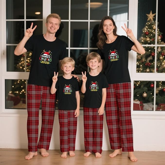 Family Christmas Pajamas Matching Sets Holiday Xmas Party Family Sleepwear Set Jammies for Couples
