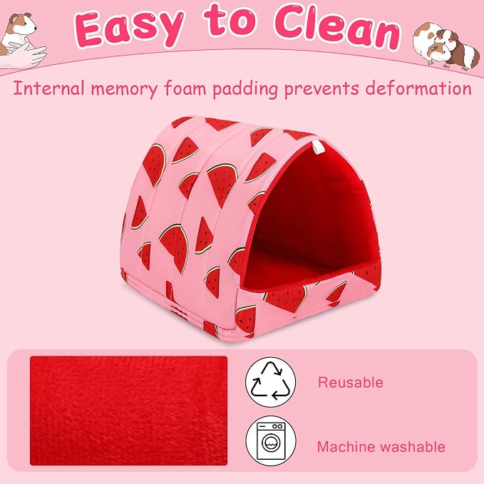 UPINS 2 Pack Guinea Pig Bed,Guinea Pig Hideout | Washable Small Animal House Cage Accessories,for Dwarf Rabbits Chinchillas Hamsters Hedgehogs