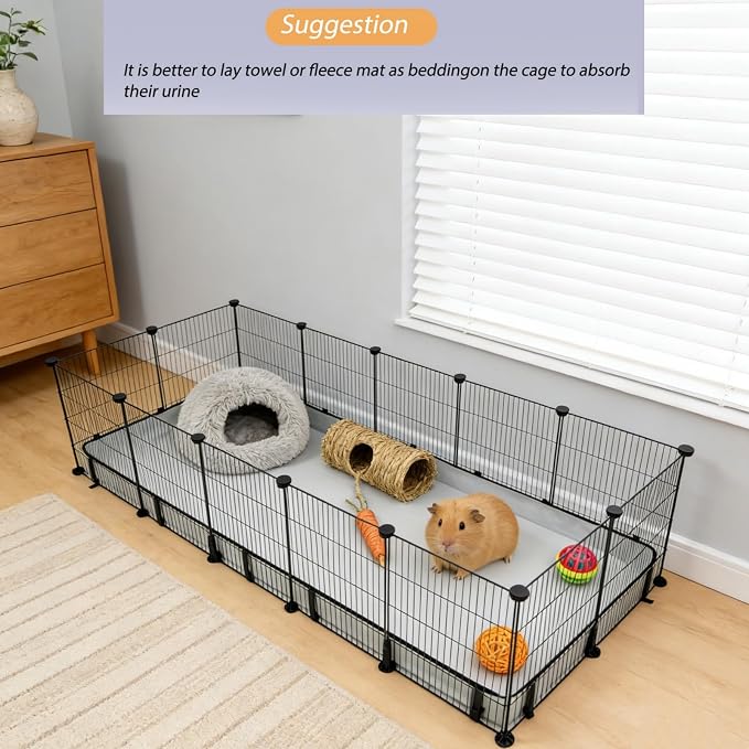 DZWLKJ Guinea Pig Cage Liner Tarp Bottom Waterproof and Washable Base Also for Rabbits, Bunny, Chinchesillas, Hedgehog, Ferrets and Other Small Animals(24x60 inches)