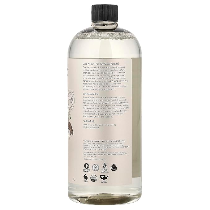 Koala Eco Fruit & Vegetable Wash - with Australian Mandarin Essential Oil - 34oz