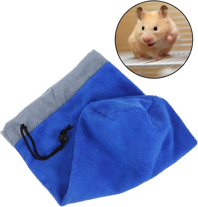 MERRYHAPY Ferret Grooming Towel Flannel Pet Bathrobe Drawstring Quick Dry Absorbent Towel for Small Animals
