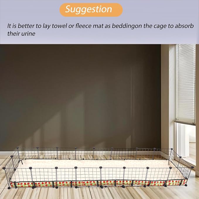 Guinea Pig Cage Liner，Washable Waterproof Oxford Cloth Cage Liners for Small Animals,Hamster Chinchilla Hedgehog Rabbit and Other Small Animals Not Include Cage(24x96 inches)