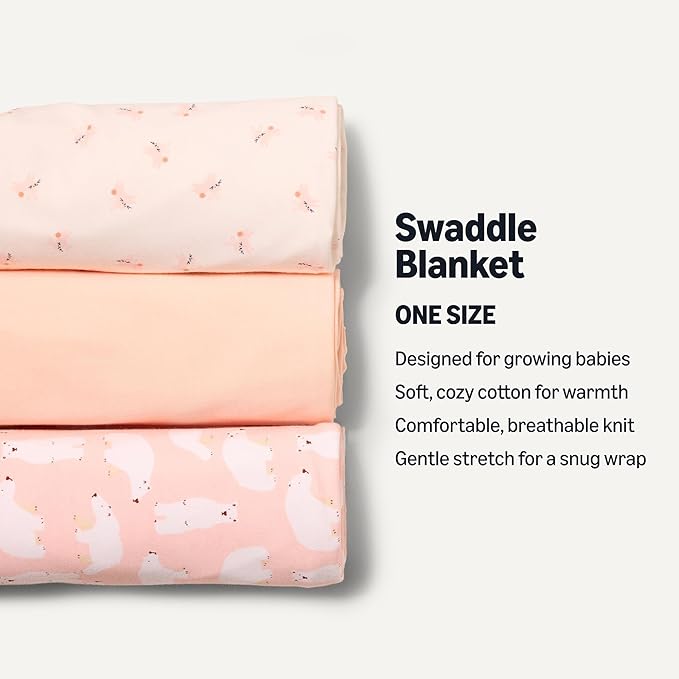 Amazon Essentials x Sofia Grainge Unisex Babies' Swaddle Blanket, Pack of 3