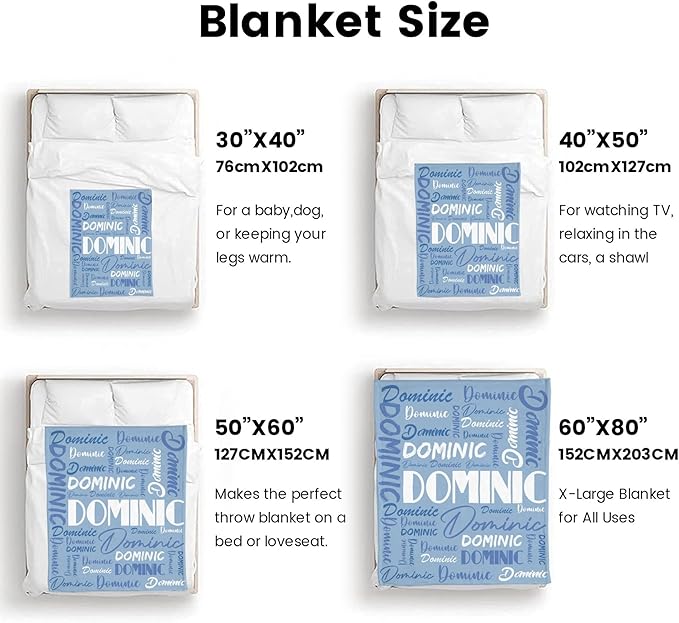 Dr.TOUGH Personalized Name Blanket Personalized Blanket for Adult Kids Flannel Customized Personalized Blankets and Throws