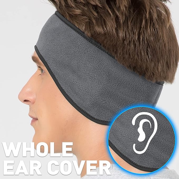JOEYOUNG Fleece Ear Warmers for Men Women Kids - Winter Headband Ear Muffs Ear Covers for Cold Weather Running Cycling Ski