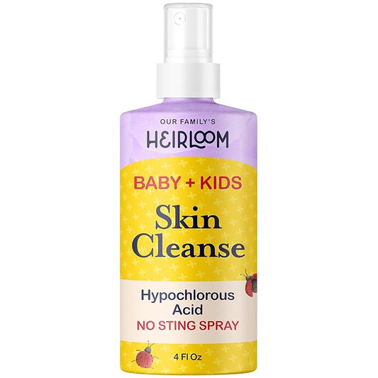 Hypochlorous Acid Spray For Kids - Soothes Diaper Rash, Baby Acne, Eczema, Cuts & Scrapes - Baby & Kids Skin Soothing Spray for Sensitive Skin, Non-Toxic, No Sting, 4 oz