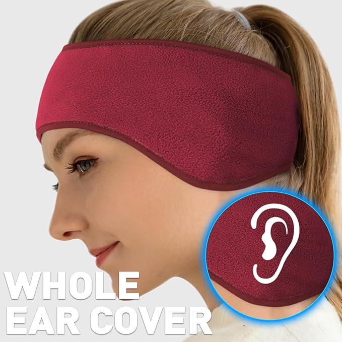 JOEYOUNG Fleece Ear Warmers for Men Women Kids - Winter Headband Ear Muffs Ear Covers for Cold Weather Running Cycling Ski