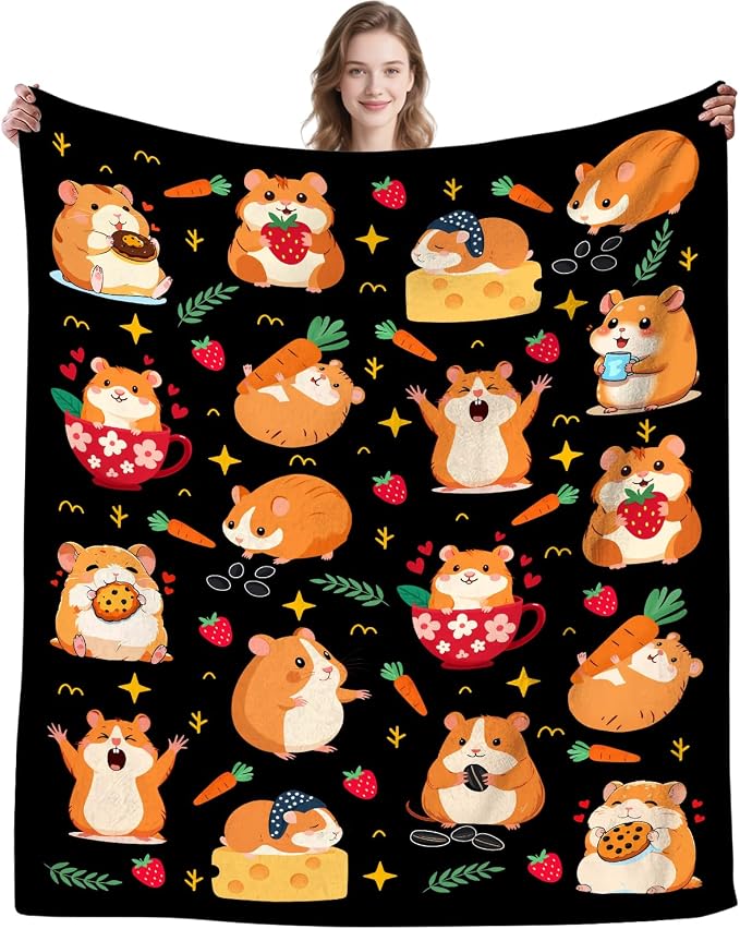 Hamster Blanket Gifts for Kid Girls,Hamsters Stuff Hamster Pets Animals Throw Blanket,Hamsters Gifts for Teens Women Boys 60"x50"