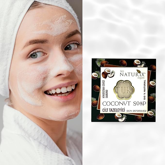 Coconut Organic Bar Soap Moisturizing Soap Made from Natural Oil | Hair Hand Face Body Bath Wash | Skin Care Cleanser Shampoo