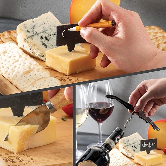 Personalized Charcuterie Board Gift Set - Engraved Bamboo Cheese and Meat Platter, Custom Cutting Board for Wedding, Housewarming Gifts New Home, Birthday, Anniversary, Newlywed, Kitchen Serving Tray