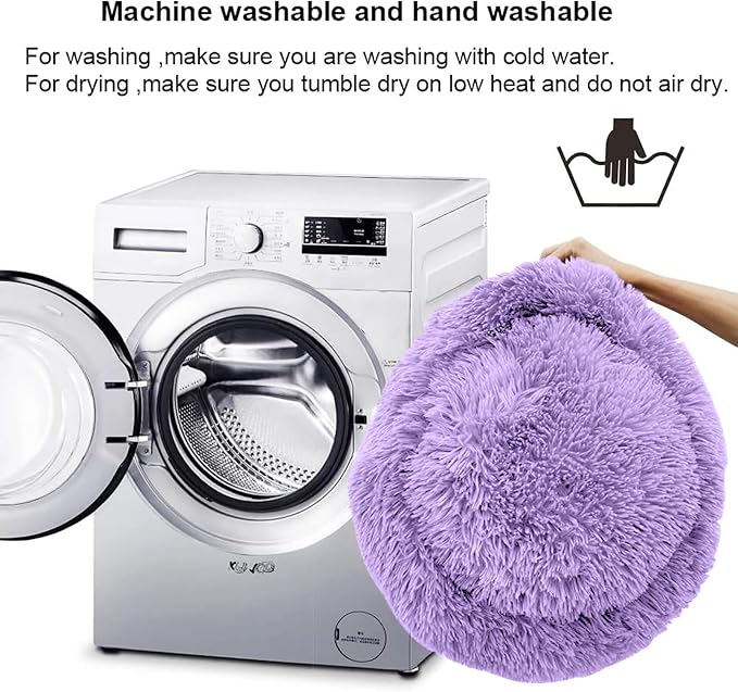 Dog Bed for Small Medium Large Dogs, 20 inch Calming Dogs Bed, Washable-Round Cozy Soft Pet Bed for Puppy and Kitten with Slip-Resistant Bottom