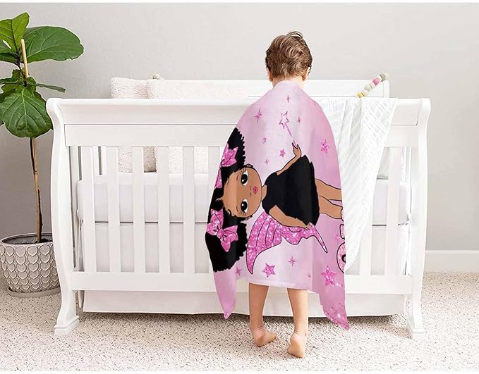 D-Story Personalized Blanket, Black Girl Blanket,Personalized Blankets for Kids,Personalized Name Blankets, Personalized Blankets for Adults, Boys Girls Birthday Day Gift