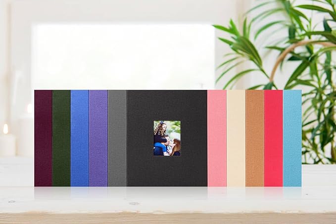 Ywlake Photo Album 4x6 50 Pockets 2 Packs, Small Mini Capacity Linen Photo Album Bulk Sets, Each Pack Holds 50 Top Loader Vertical Only Picture for Kids Boy Girls (Purple)