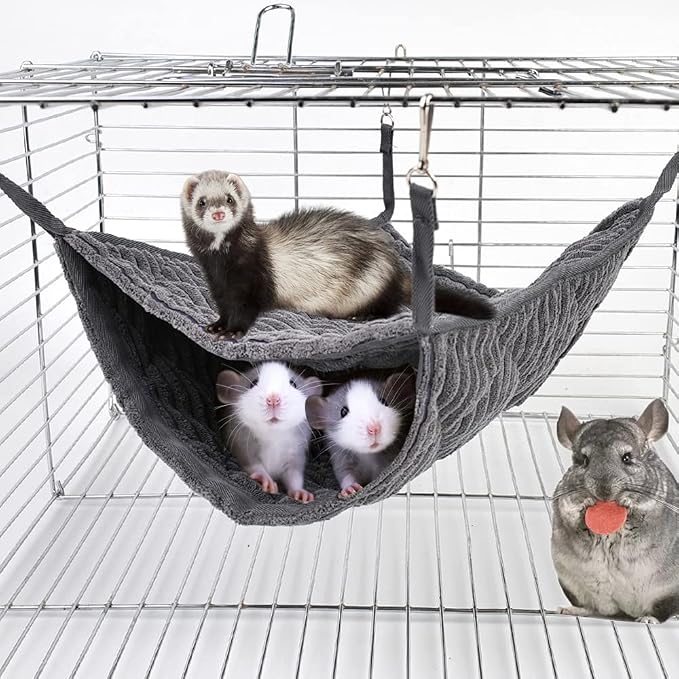 Large Ferret Hammock, Hanging Tunnel Bed for Cage Rats Chinchilla