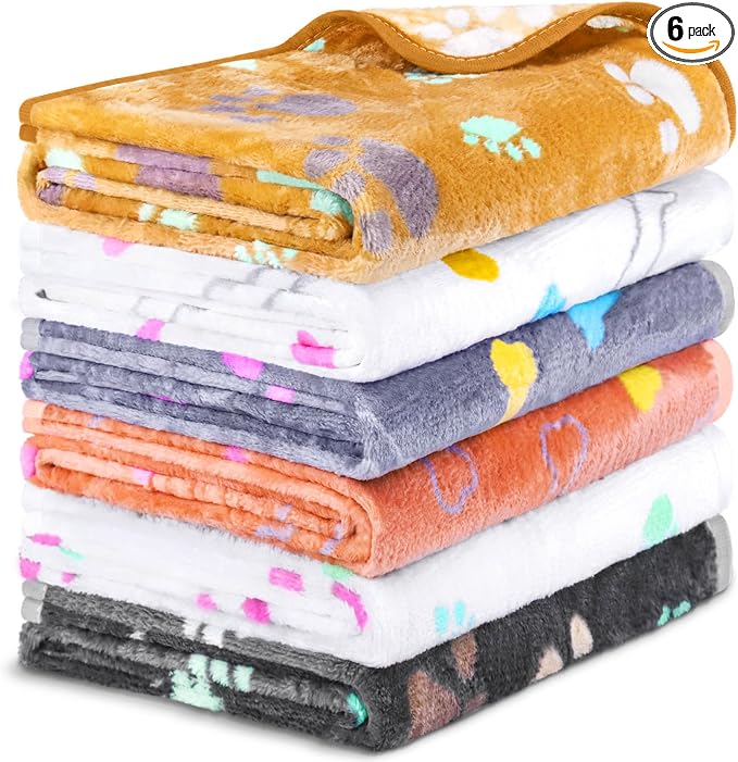 YedsIntu 6 Pcs Washable Guinea Pig Blankets Absorbent Small Animal Fleece Bedding Cage Liners Reusable Pet Pee Pad Sleep Mat Pad Cover for Hamster Ferret Rabbit Chinchilla Hedgehog (Grey, 24" x 47")