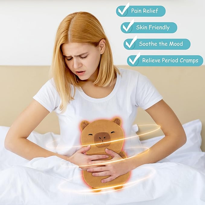 Capybara Microwavable Heating Pad for Kids Women,Cute Animal Microwave Heating Pad for Cramps & Period Pain Relief with Lavender Scented,Heated Pad for Neck Knee,Warmer Pad for Birthday Mother's Day