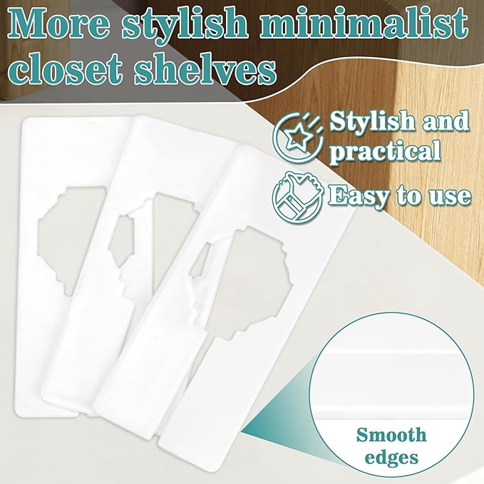 Sukh 30PCS Rectangular Closet Dividers - Plastic Closet Shelf Dividers For Clothes Organization Clothing Rack Tags Label for Wardrobe Retail Store Boutique Supplies Sturdy Durable No Burrs (White)
