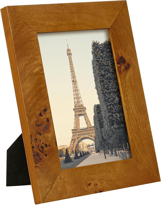 Concepts DHD, Burl Wood Picture frame, Wallhung Or Tabletop Décor In Bulk,Table And Wall Photo Collage (4x6, 4 Pack)