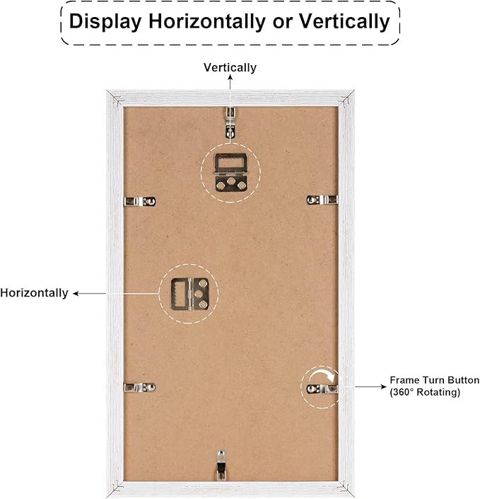 8x14 Collage frame with 3 Openings 4X6 Pictures, Multiple Picture Frame with Mat, Wall or Tabletop Decor, White Wood Grain,2 Pack