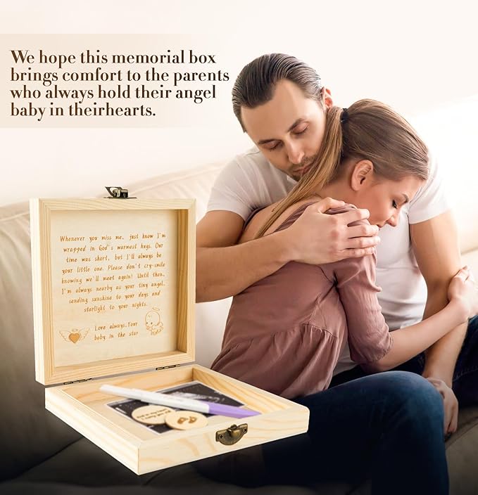 Miscarriage Memorial Box - Baby Keepsake Box for Mothers Parents, Pregnancy/Infant Loss Angel Baby Memory Loss of Baby Sympathy Gift Bereavement