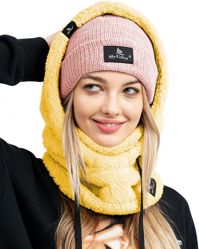 Shy Velvet Balaclava Wind-Resistant Winter Face Mask,Fleece Ski Mask for Men and Women,Warm Face Cover Hat Cap Scarf