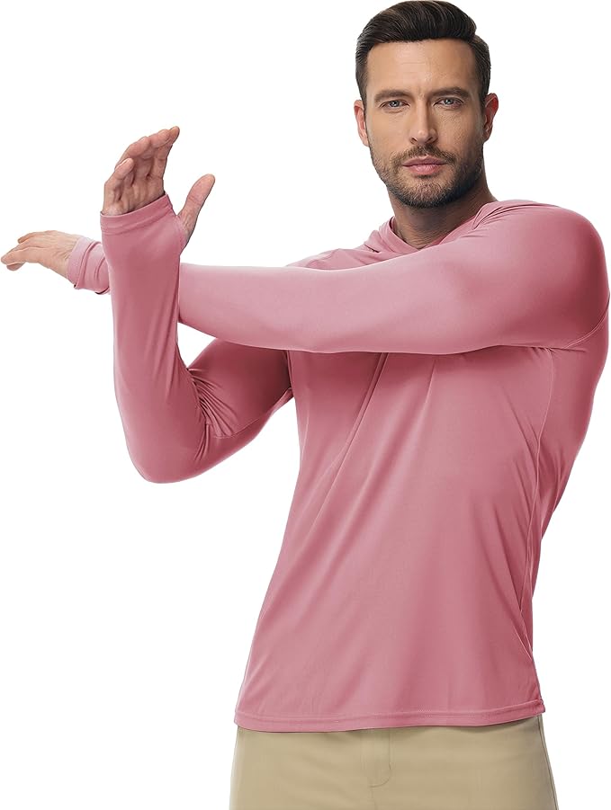 Boladeci Men's UPF 50+ Sun Protection Lightweight Hoodie Shirts Long Sleeve Fishing Shirt SPF UV Hiking Swim