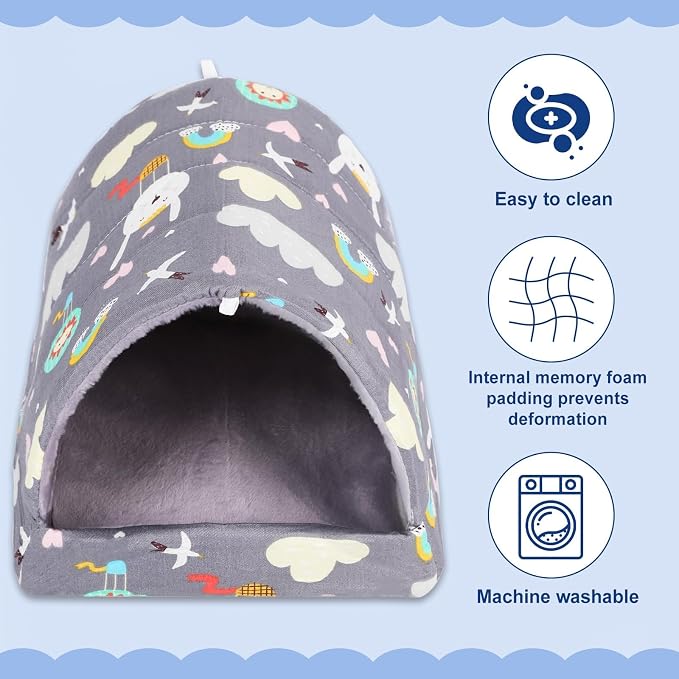 UPINS 2 Pack Guinea Pig Hideout,Guinea Pig Bed | Washable Small Animal House Cage Accessories ,for Mouse Chinchillas Hamsters Hedgehogs Ferrets Bearded Dragons and Rats