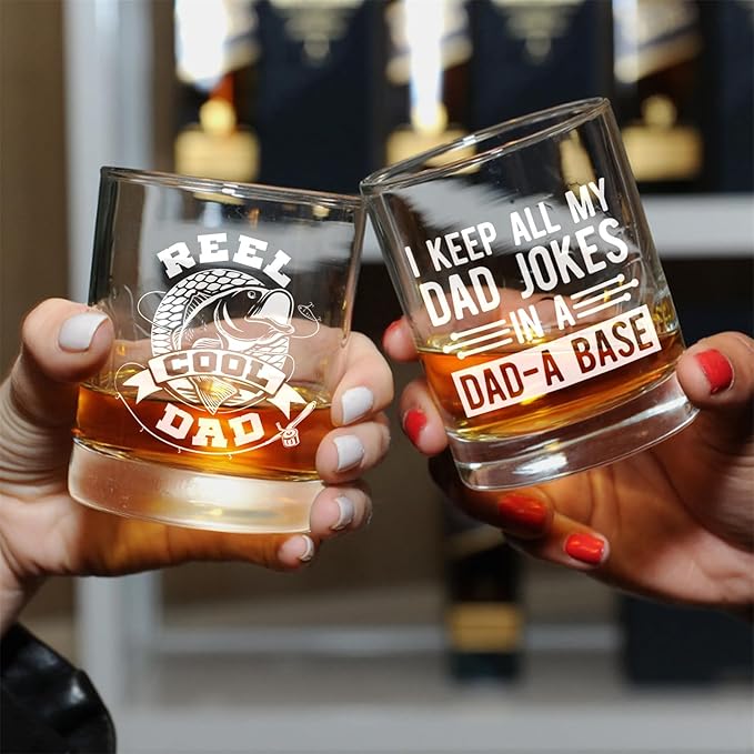 Funny Dad Whisky Glass Birthday Gifts for Dads from Daughters Dad Jokes 11Oz Whisky Glass Christmas Fathers Day Presentsfor Dads Who Wants Nothing
