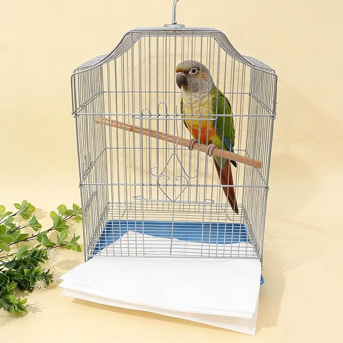 100 Sheets Bird Cage Liner Papers, Disposable Bird Cage Paper Liners, Cuttable Pet Animal Cages Cushion, Precut Absorbent Bird Paper for Bird Parrot Small Animal, 11.8 x 15.8’’