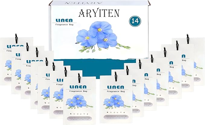 14 Packs Large Linen Scented Sachets for Closet Deodorizer Drawers, Hanging Long Lasting Potpourri Bags Home Fragrance Air Freshener