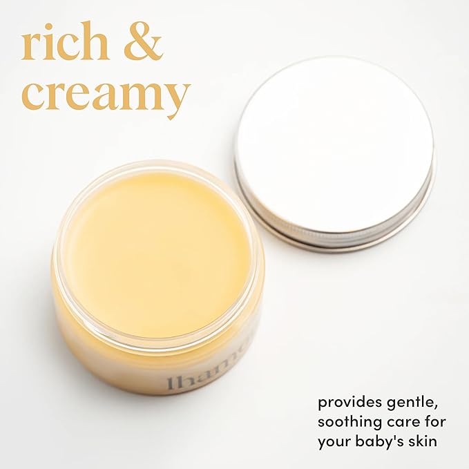 Lhamour Baby Balm 100% Natural Hand Made, 3.53oz Diaper Rash Cream for Baby with Organic Shea Butter, Beeswax, Coconut, Olive, Carrot Oils – Soothing All Purpose Oinment for Sensitive Baby Skin