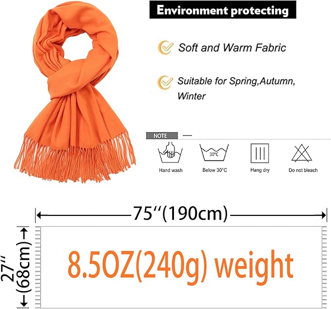 RIIQIICHY Women's Scarf Pashmina Shawls and Wraps for Evening Dress Bridesmaid Wedding Bridal Winter Warm Long Large Scarves