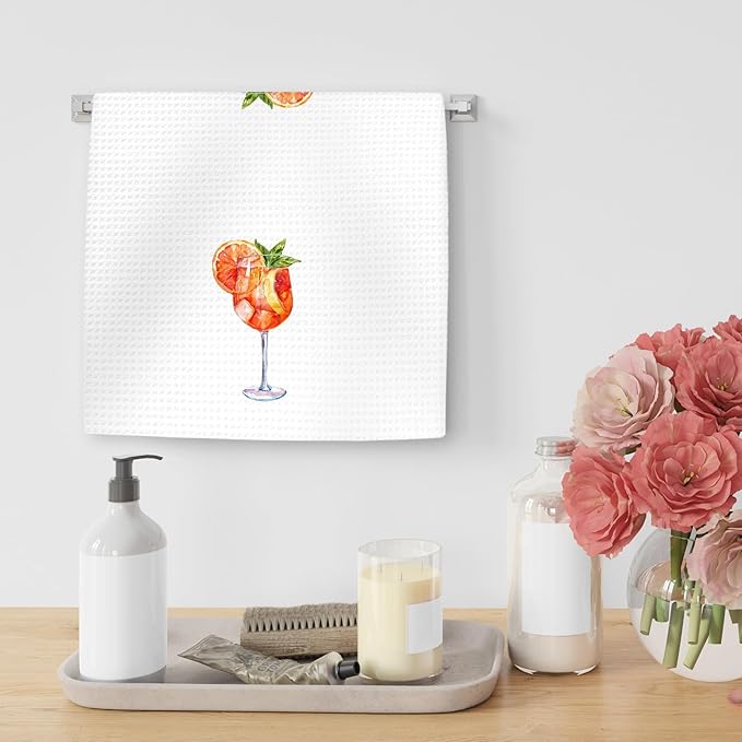 Aperol Spritz Gifts Decor Kitchen Towels, Gifts for Aperol Spritz Lovers Hand Towels, AperolSpritz Cocktail Dish Tea Towels for Kitchen Home BarDecor, AperolSpritz Bar Cart Decor, 16x24Inches