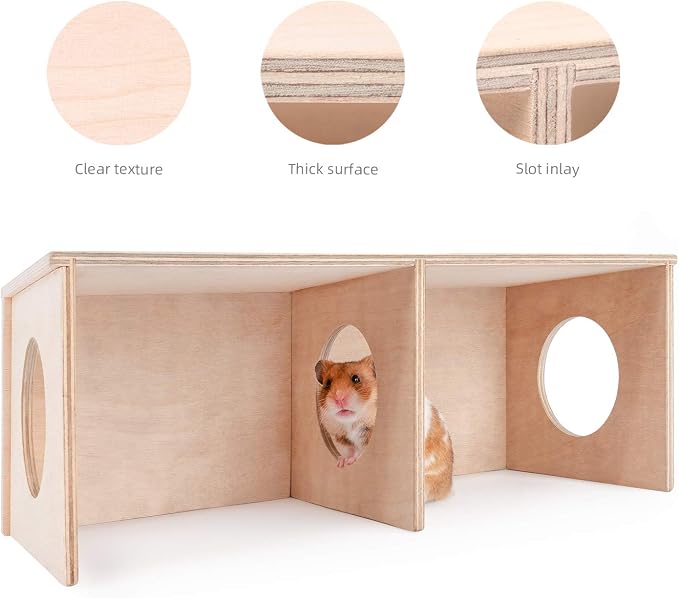 Niteangel Hamster Secret Peep Shed 2-Chamber Hideout & Tunnel Exploring Toys (Large - for Syrian Hamster)