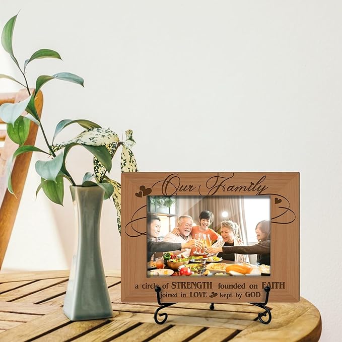 Family Gifts - Family Frame Wooden Photo Frame, Gifts For Christmas Halloween Tabletop Display 4x6 Photo Home Decor Party Decor Rustic Picture Frames With Stand for Mother Father Grandparents -21