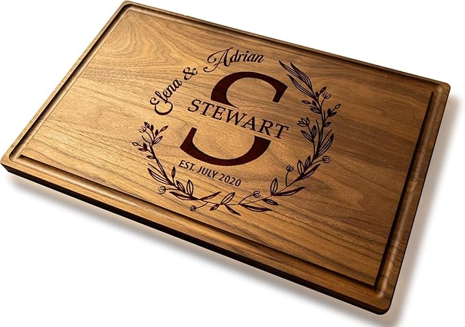 Personalized Cutting Board – Custom Cutting Board Wood Engraved Charcuterie Board, Unique Gift for Wedding, Anniversary, Bridal Shower, Couples, Christmas, Parents & Housewarming