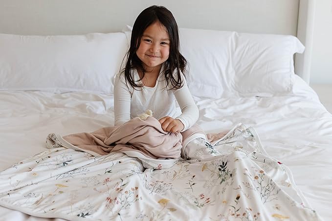Pobibaby Premium Baby Blanket, Soft Stretchy Quilt for Babies, Toddlers, Kids (Wildflower)