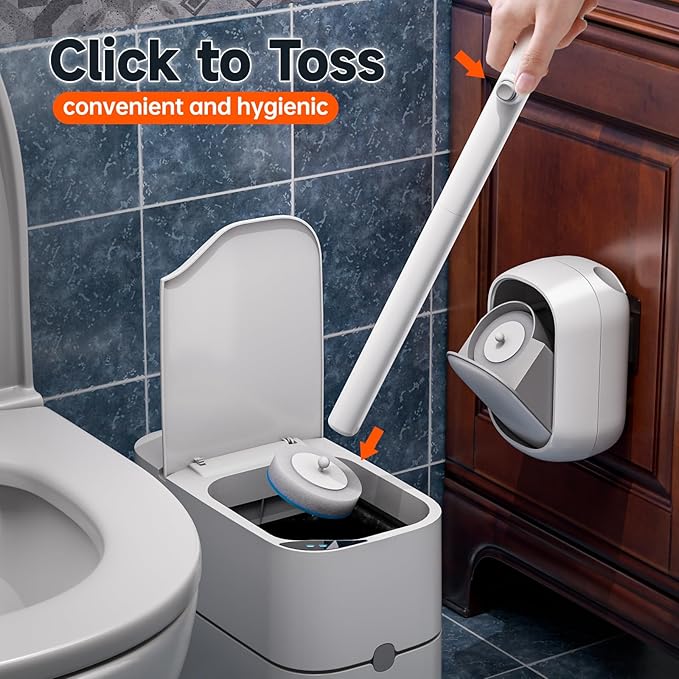 CTIME Disposable Toilet Brush with 30 Brush Heads
