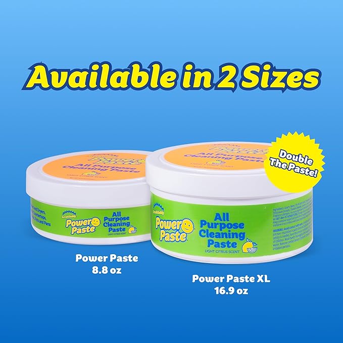 Scrub Daddy Sponges & PowerPaste XL Value Pack - 4 Scrub Mommy Multipurpose Dish Sponges & PowerPaste XL All-Purpose Cleaning Paste - Scratch-Free, Multi-Surface Household Cleaning Supplies Kit (5ct)