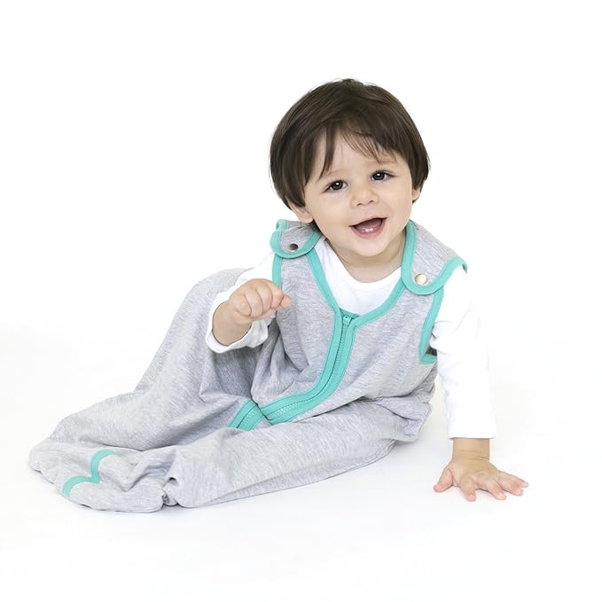 baby deedee 100% Cotton Sleeping Sack, Baby Sleeping Bag Wearable Blanket, Sleep Nest Lite, Infant and Toddler, Heather Teal, Large (18-36 Month) (Pack of 1)