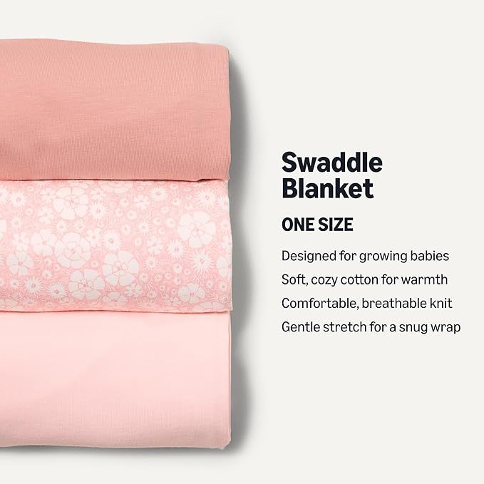 Amazon Essentials x Sofia Grainge Unisex Babies' Swaddle Blanket, Pack of 3