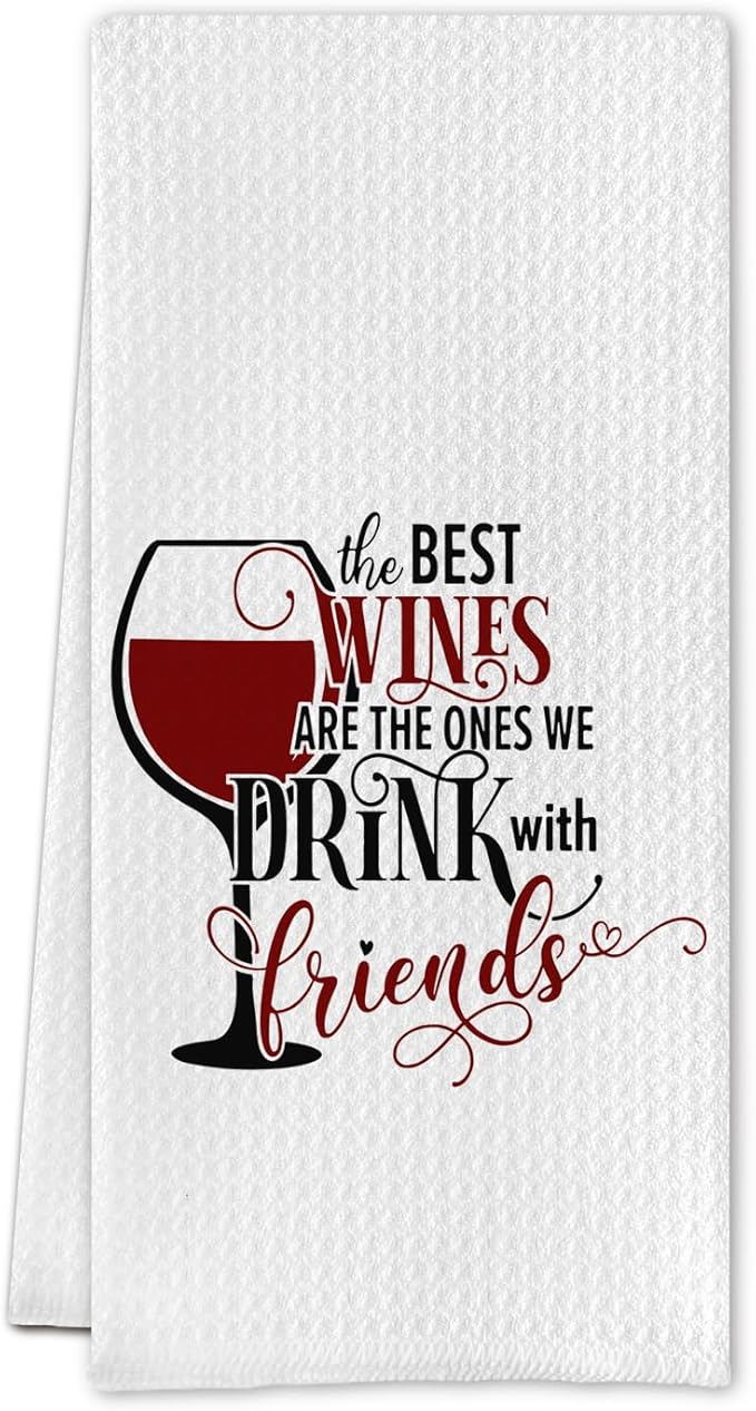 Wine Kitchen Towels,Wine Hand Towels,Wine Dish Towels,Wine Lovers Gifts for Women, for Women,Wine Tea Towels for Kitchen Bathroom Decor 16 X 24