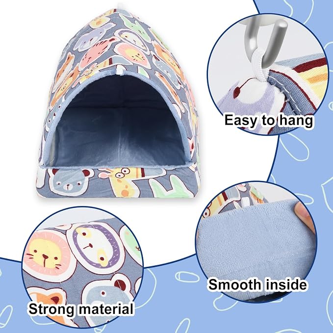 UPINS 2 Pack Guinea Pig Hideout,Guinea Pig Bed | Washable Small Animal House Cage Accessories ,for Mouse Chinchillas Hamsters Hedgehogs Ferrets Bearded Dragons and Rats