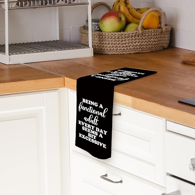 Funny Sarcastic Kitchen Towels Dish Towel Dishcloth 16x24 Inches, Funny Dish Towels with Sayings Decorative Absorbent Hand Tea Kitchen Bathroom Towel Decor, Sarcasm Bathroom Towels