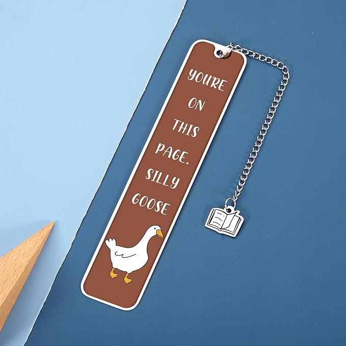 Cute Bookmarks for Book Lovers Bookish Funny Gifts for Women Metal Bookmark for Bookworm Bookmate Book Reading Accessories for Book Club Back to School Retirement Birthday Christmas (Brown)