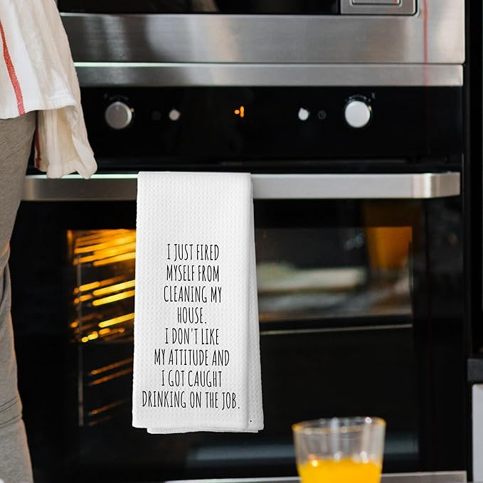Funny Humorous Kitchen Towels, Adult Humor, Sarcastic Gifts for Women Hand Towels for Bathroom, Funny Kitchen Towel Saying Decorative Tea Towels 16x24 Inch